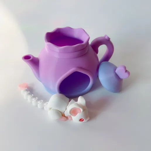 Mouse Flexi and  Purple Tea Set