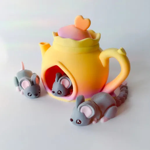 Mouse Flexi and  Yellow Tea Set