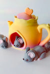 Mouse Flexi and  Yellow Tea Set