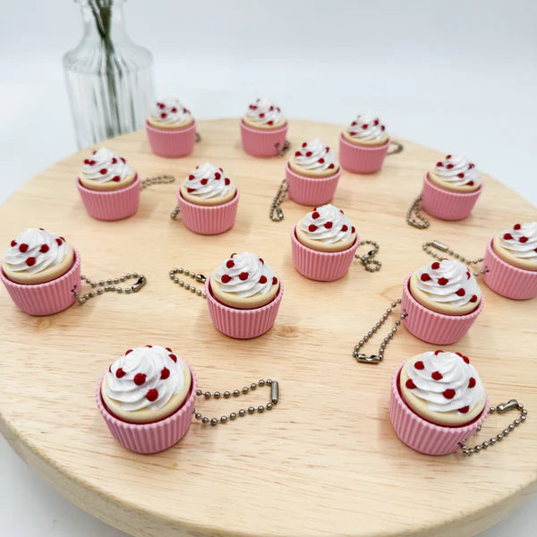 Sweet Treat Keychain - 3D Printed Cupcake Charm