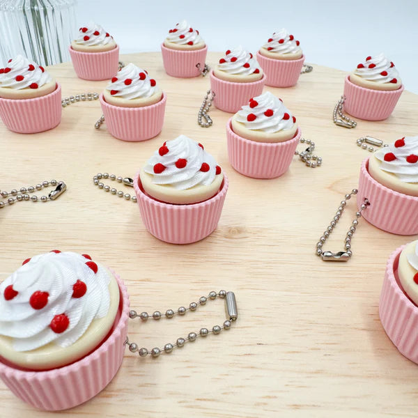 Sweet Treat Keychain - 3D Printed Cupcake Charm