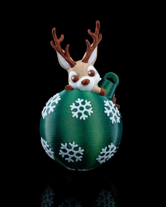 Lying Reindeer Christmas Ornament