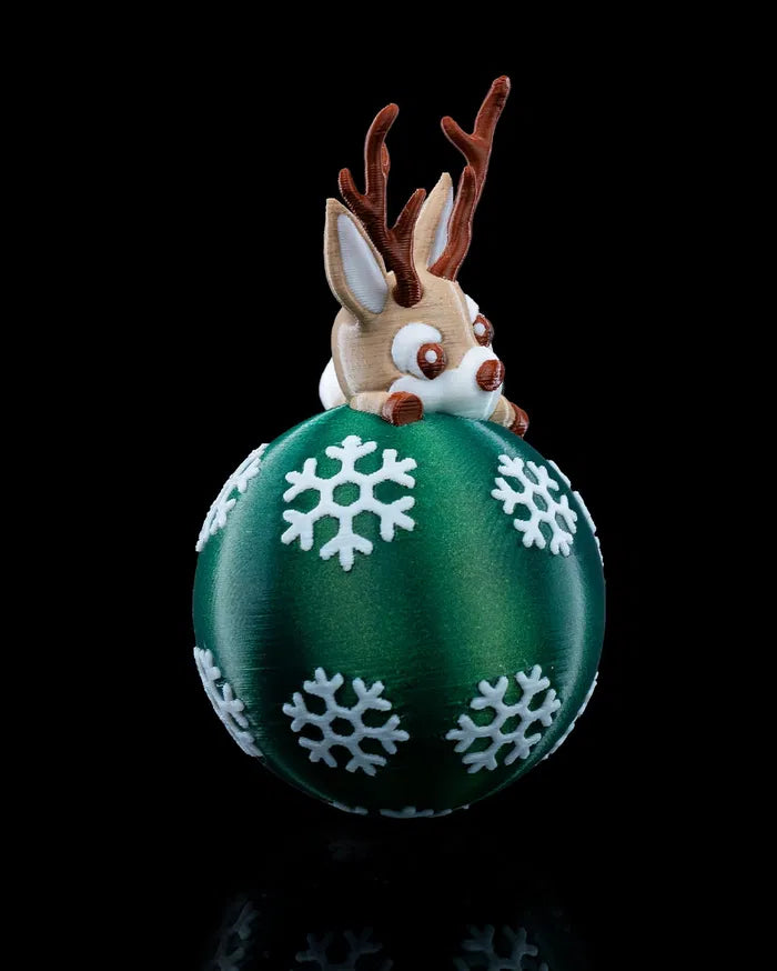 Lying Reindeer Christmas Ornament