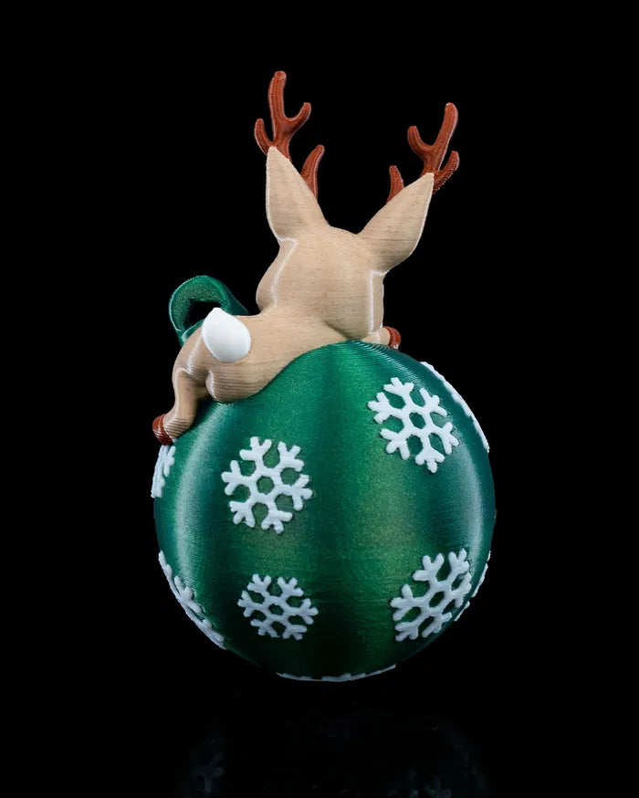 Lying Reindeer Christmas Ornament