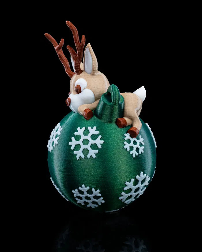 Lying Reindeer Christmas Ornament