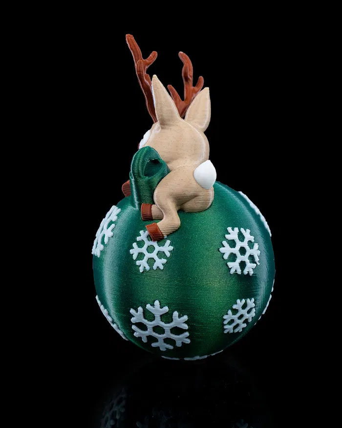 Lying Reindeer Christmas Ornament