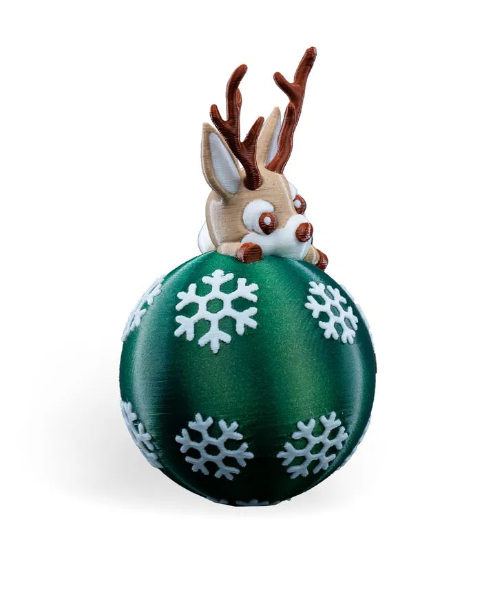 Lying Reindeer Christmas Ornament