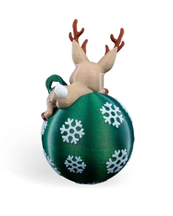 Lying Reindeer Christmas Ornament