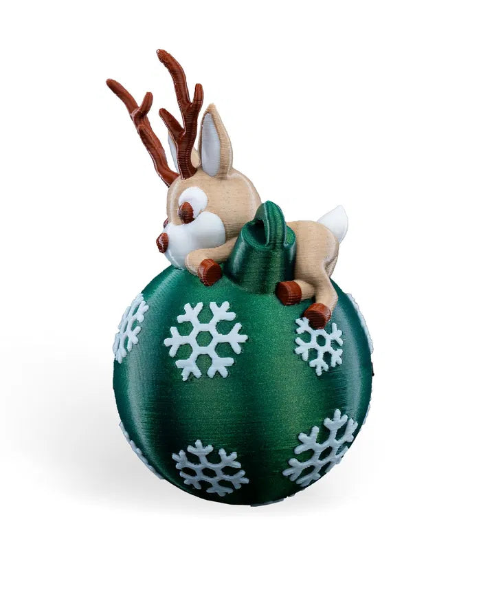 Lying Reindeer Christmas Ornament