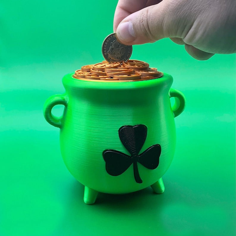 St Patrick's Day Leprechaun's Cauldron Piggy Bank