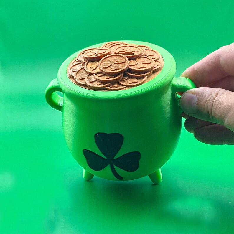 St Patrick's Day Leprechaun's Cauldron Piggy Bank