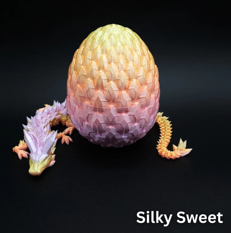 Crystal Dragon, Dragon Egg, Articulated Dragon Figurine, Toddler Room Decor, Dragon Toy