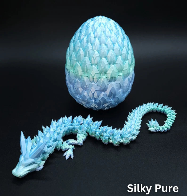 Crystal Dragon, Dragon Egg, Articulated Dragon Figurine, Toddler Room Decor, Dragon Toy