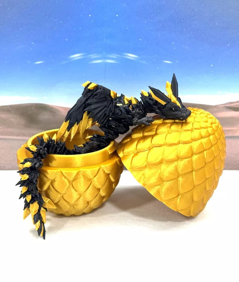 Crystal Winged Dragon with Egg 3D Printed Articulated Crystal Winged Dragon Toy